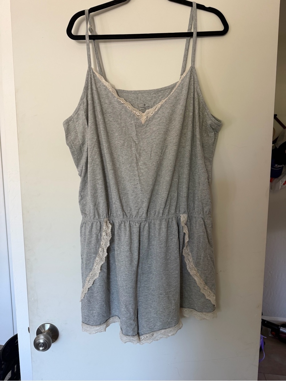 Women's Thirdlove gray Lace-Trim Sleep Romper